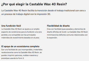 Resina Castable Wax 40 1L